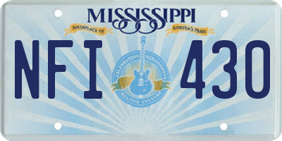 MS license plate NFI430
