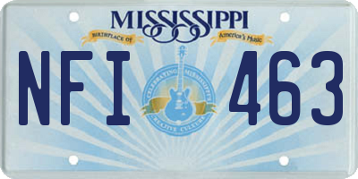 MS license plate NFI463