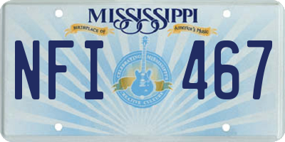 MS license plate NFI467