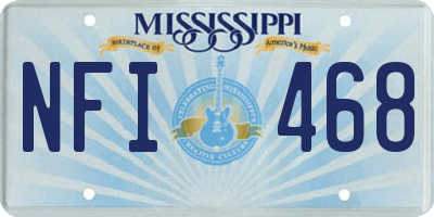 MS license plate NFI468