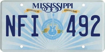 MS license plate NFI492