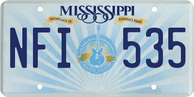 MS license plate NFI535