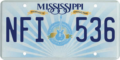 MS license plate NFI536