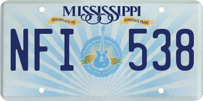 MS license plate NFI538