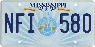 MS license plate NFI580