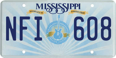 MS license plate NFI608