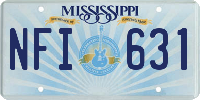 MS license plate NFI631