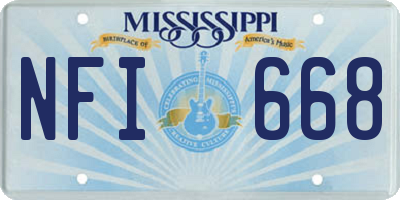 MS license plate NFI668