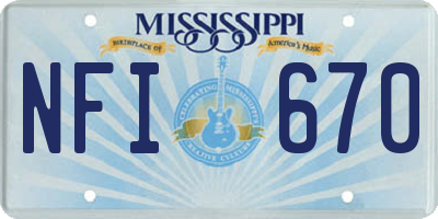 MS license plate NFI670