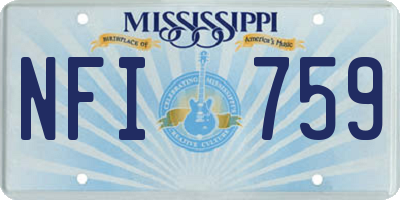 MS license plate NFI759