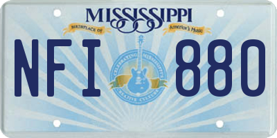 MS license plate NFI880