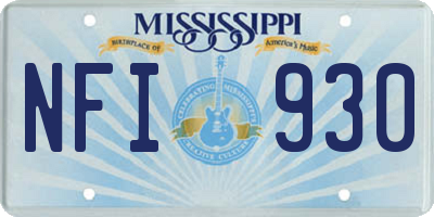 MS license plate NFI930