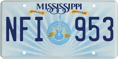 MS license plate NFI953