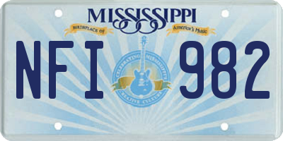 MS license plate NFI982