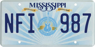 MS license plate NFI987
