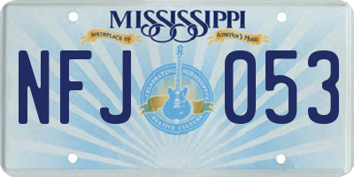 MS license plate NFJ053