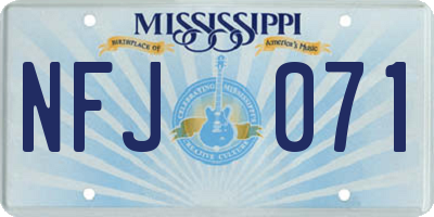 MS license plate NFJ071
