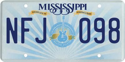 MS license plate NFJ098