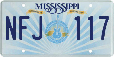 MS license plate NFJ117
