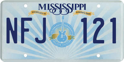 MS license plate NFJ121