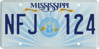 MS license plate NFJ124