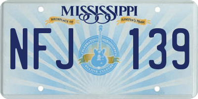 MS license plate NFJ139