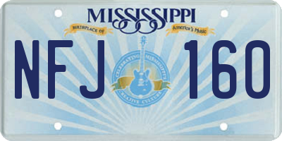 MS license plate NFJ160