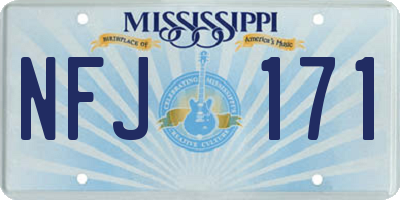 MS license plate NFJ171