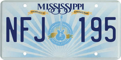 MS license plate NFJ195