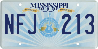 MS license plate NFJ213