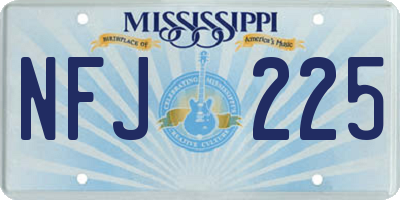 MS license plate NFJ225