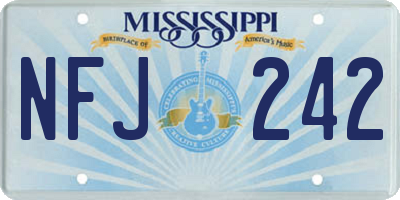 MS license plate NFJ242