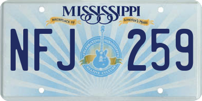 MS license plate NFJ259