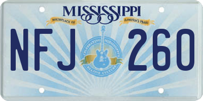 MS license plate NFJ260