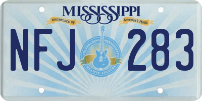 MS license plate NFJ283