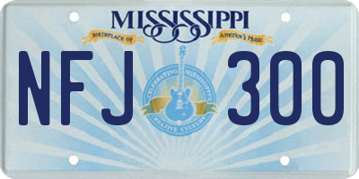 MS license plate NFJ300