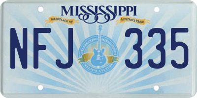 MS license plate NFJ335