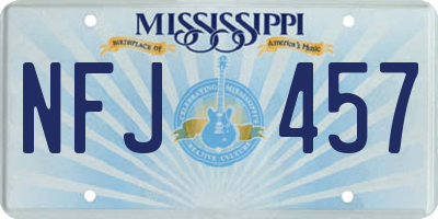 MS license plate NFJ457