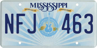 MS license plate NFJ463