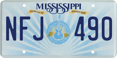 MS license plate NFJ490