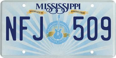 MS license plate NFJ509
