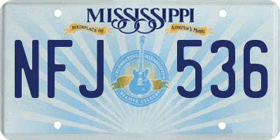 MS license plate NFJ536