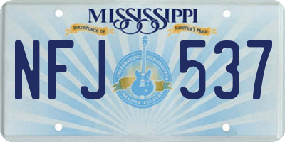 MS license plate NFJ537
