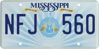 MS license plate NFJ560