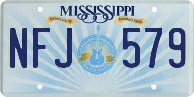 MS license plate NFJ579