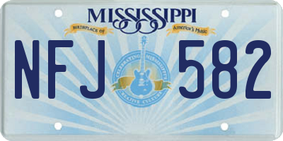 MS license plate NFJ582