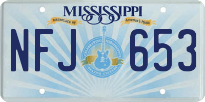 MS license plate NFJ653