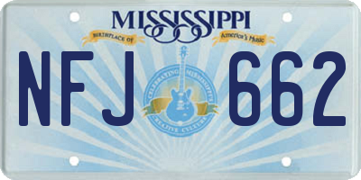MS license plate NFJ662