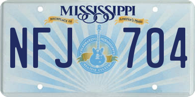 MS license plate NFJ704