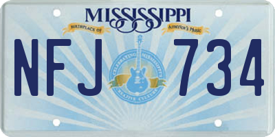 MS license plate NFJ734